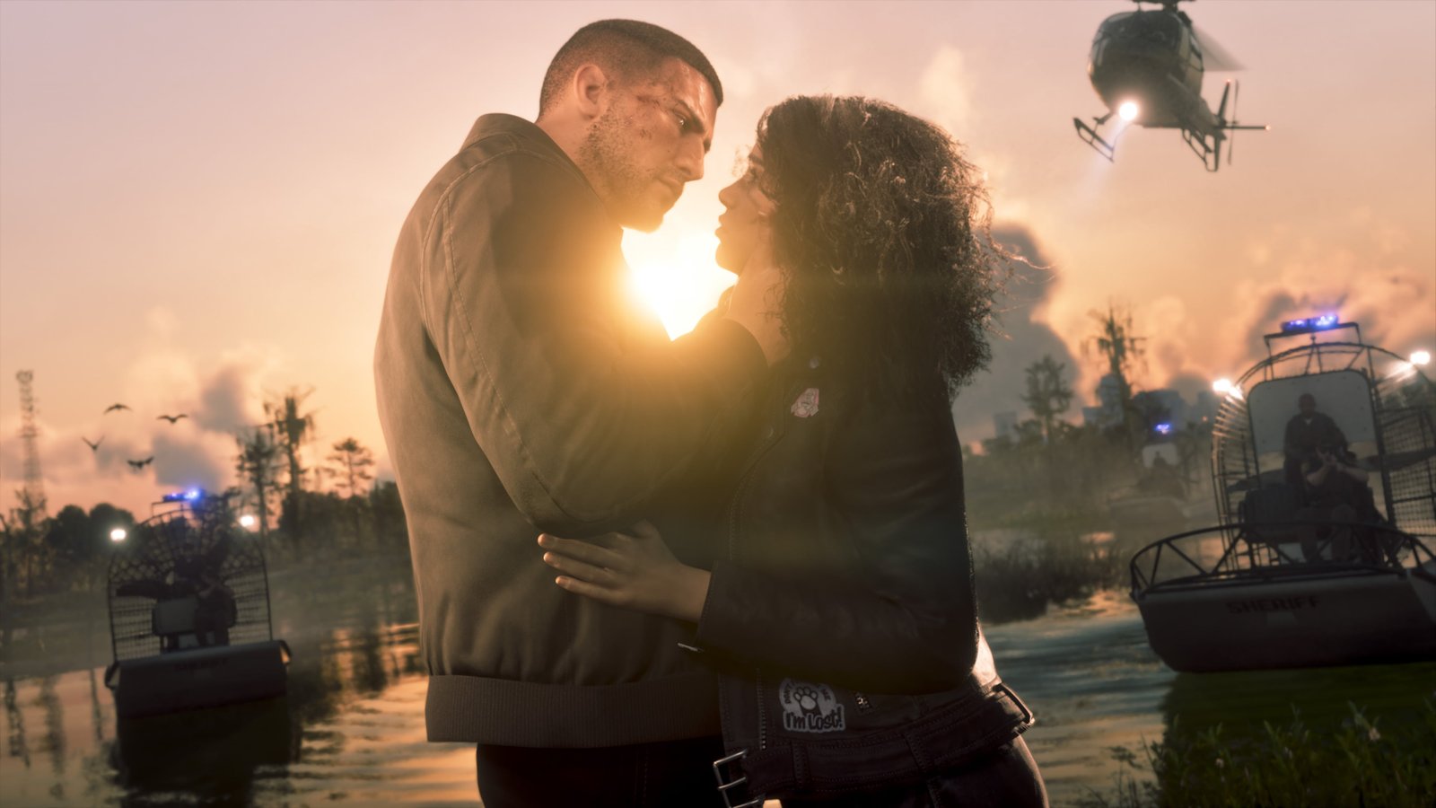 Jason ve Lucia gün batımında